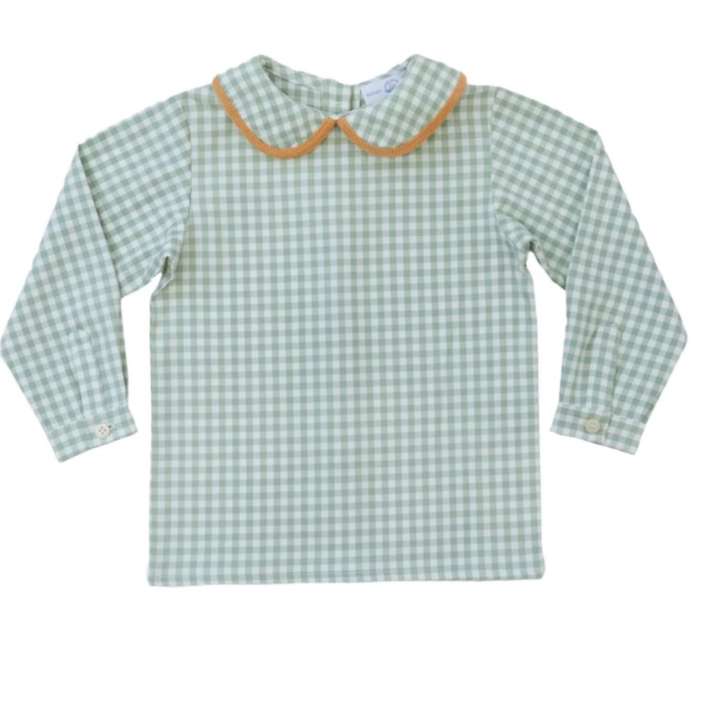 Henry Duvall Long Sleeve Henry Peter Pan in Charleston Check size 12-18 months